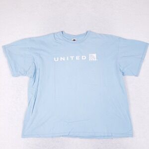 Fruit Of The Loom Tee Adult 3XL Blue United Airlines Logo Aviation Corporate Y2K